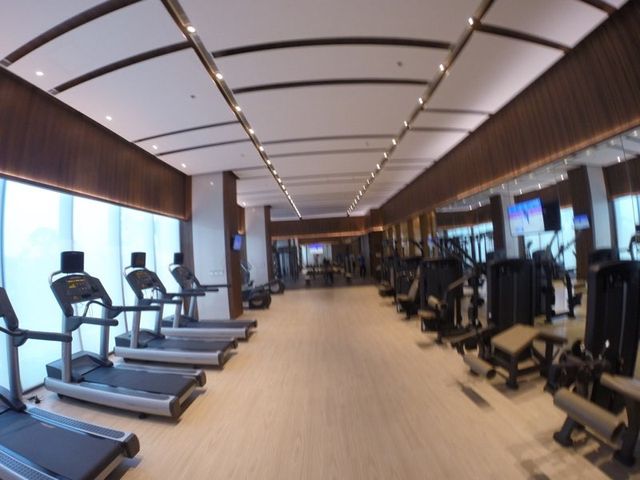 Gym with treadmills