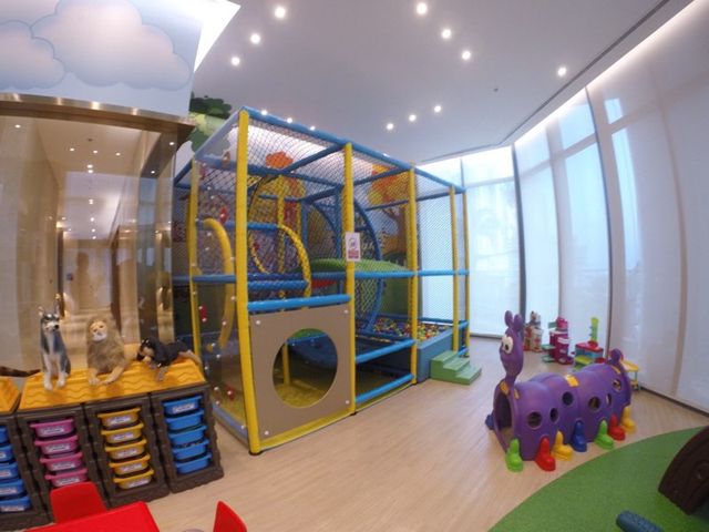 Children's play room with climbing frame