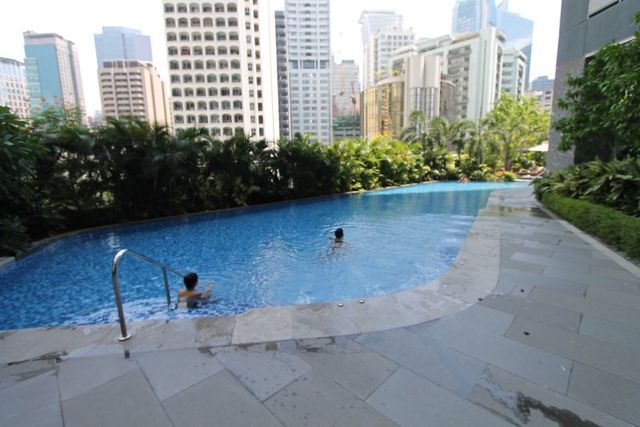 Swimming pool with the Makati skyline behind